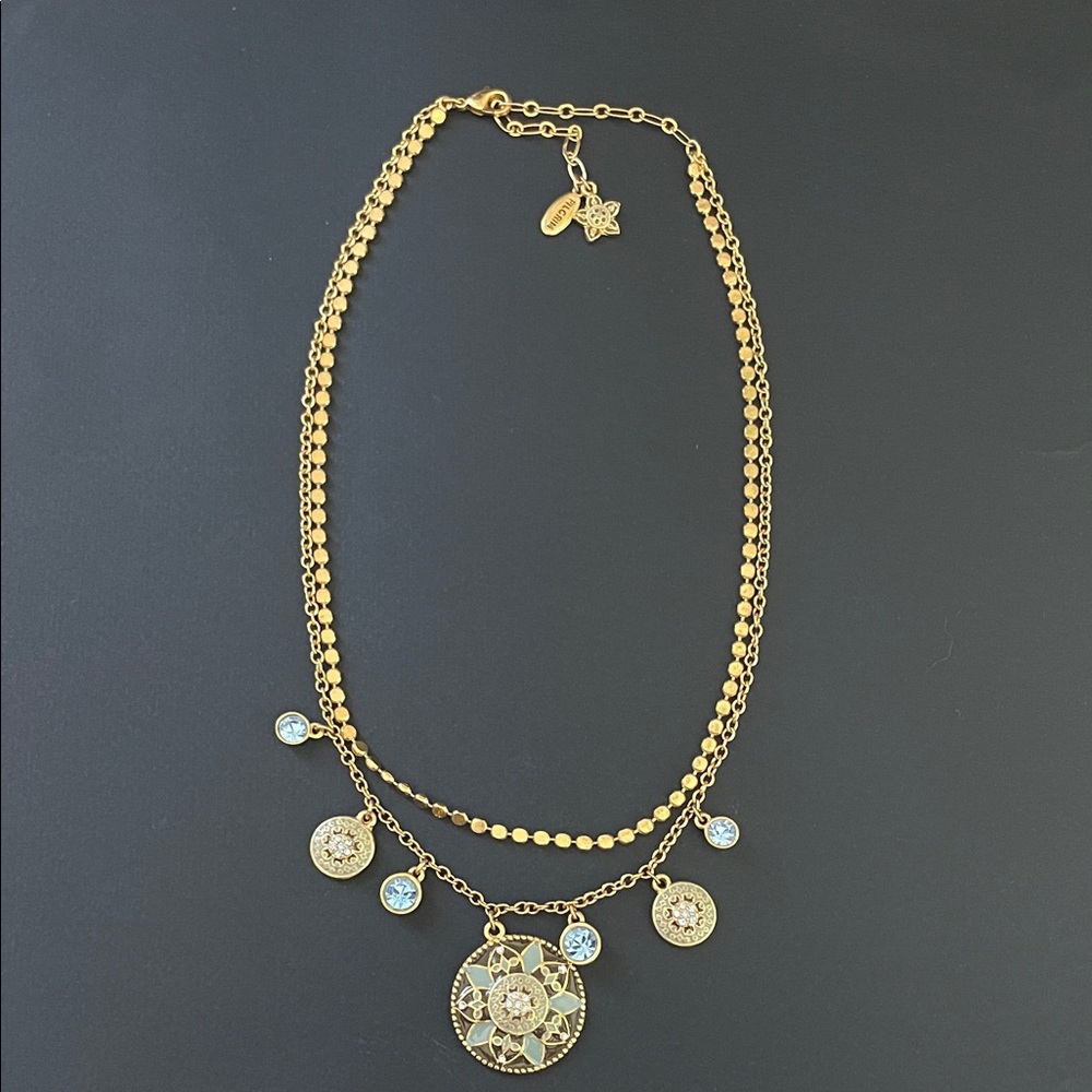 Pilgrim brand gold and blue necklace